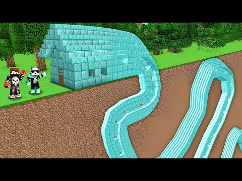 I found a UNDERGROUND VILLAGER DIAMOND HOUSE in Minecraft!