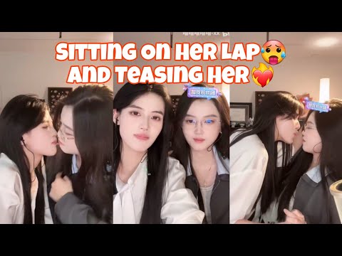 Sit on Her Lap and Try to Kiss Her ❤️‍🔥 GL WLW Couple