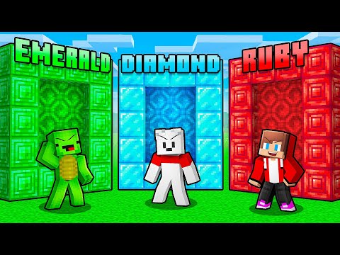 JJ and Mikey: TREASURE CHOOSE A RIGHT PORTAL BATTLE in Minecraft - Maizen