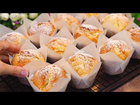 Apple muffins in 10 minutes! Simple and very tasty!