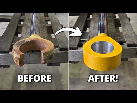 Replacing BROKEN Eye on Cylinder Rod for CAT 657 Scraper | Machining, Welding, Milling