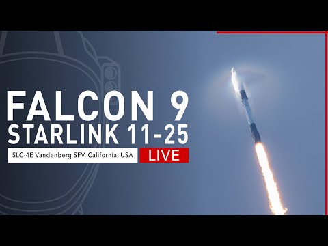 SpaceX Launches Starlink 11-25 Mission from Vandenberg, California