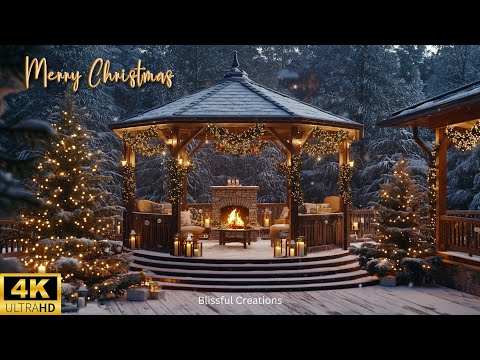 Christmas 2024 🎄 4K Screensaver I Beautiful Christmas Ambience with Snowfall I Relaxing Music I 1 HR