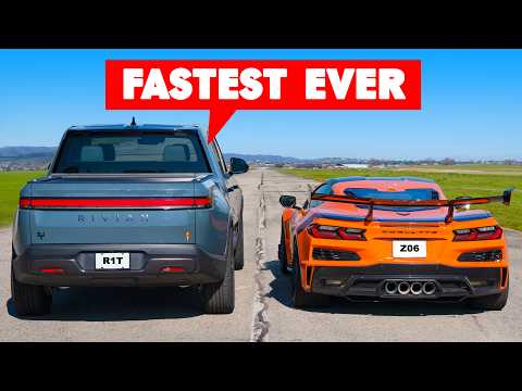 Are supercars POINTLESS? Corvette Z06 v Rivian R1T: DRAG RACE