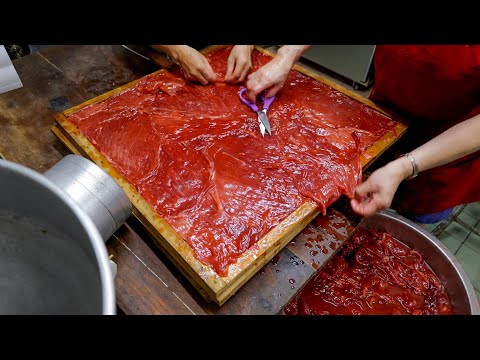 豬肉乾,肉紙製作/Sales Champion ! Pork Jerky, Paper Making  – Taiwan Food