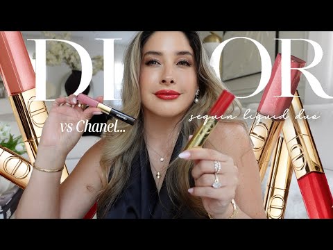 NEW DIOR SEQUIN LIQUID DUO LIPSTICK: Rouge DIOR Sequin Liquid Duo vs CHANEL Le Rouge Duo Ultra Tenue