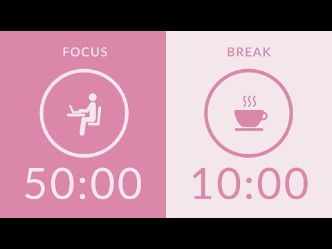 50/10 Pomodoro Timer with Pink Noise 🎧 4-Hour Study with Me for Deep Focus & ADHD ✨