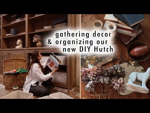 gathering decor for our DIY Hutch & cabinet organization | MaCenna Lee