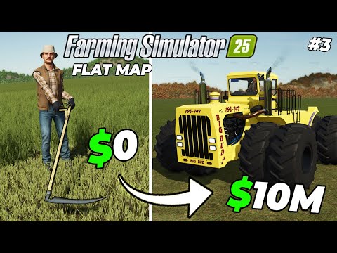 I survived 15 years on the Flat Map with $0! (Full Film) - Farming Simulator 25