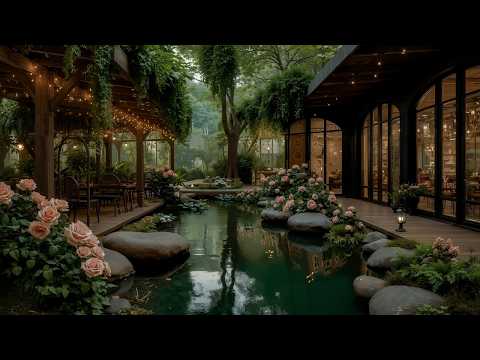 Peaceful Spring Morning Jazz | Soft Breeze & Calm Piano at Coffee Shop Ambience for Stress Relief