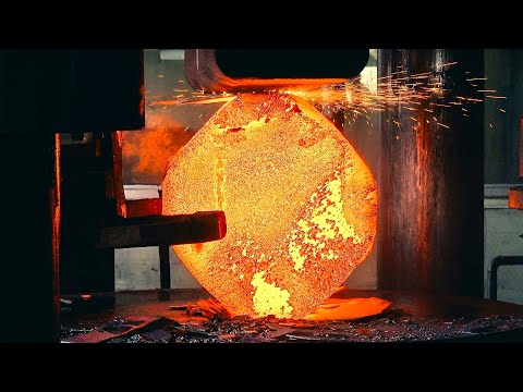 Process of Making Large Gear Ball Bearings Using Modern Hot Forging. Amazing Metal Bearing Factory