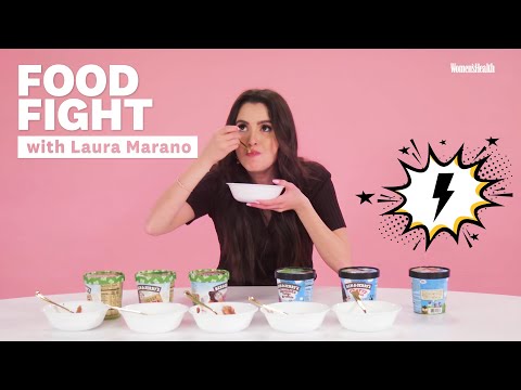 Laura Marano Taste Tests Ben & Jerry's Ice Cream *Dairy vs Non-Dairy* | Food Fight | Women's Health