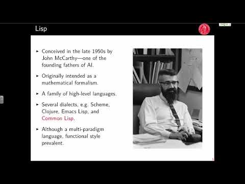 Introduction to Common Lisp (Lecture 2; August 30, 2017)