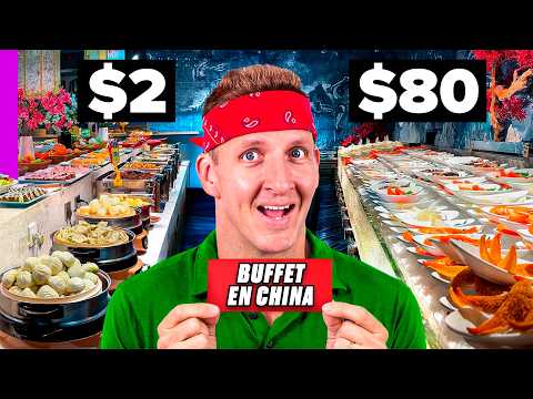 ¡Buffet de $2 vs Buffet de $80 en Chengdu, China! ¡No puedo creer que coman esto!