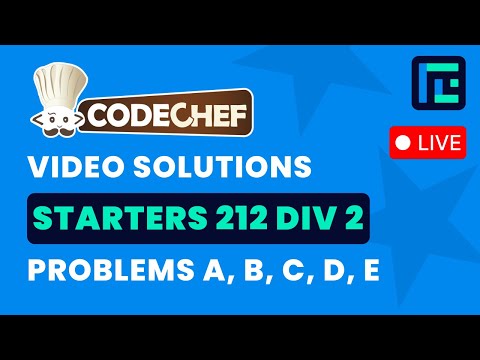 CodeChef Starters 212 | Video Solutions - A to E | by Vibhaas | TLE Eliminator