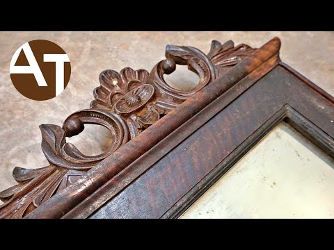 I found something inside of FOLK ART mirror / 19' th century mirror restoration