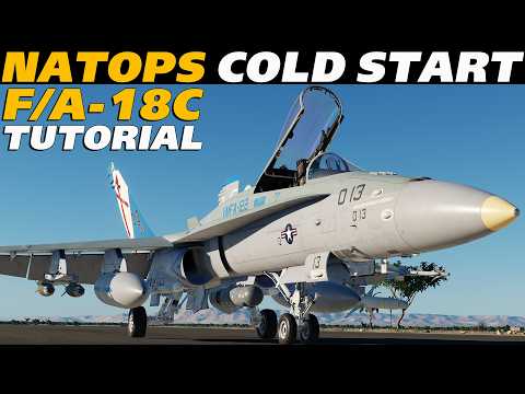 DCS F/A-18C Hornet NATOPS Cold Start, Taxi & Takeoff Tutorial!