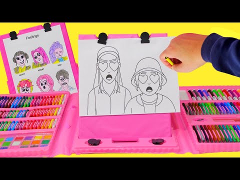 KPop Demon Hunters Coloring Activities | First Time Using Oil Pastels