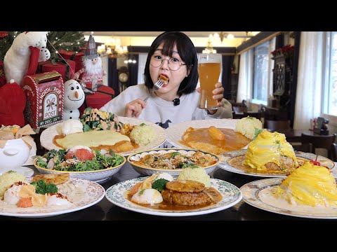Classic Western Comfort Food Feast! Pork Cutlet Hamburger Steak Omelette 😋Mukbang ASMR