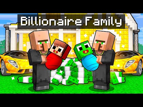 Mikey and JJ Were Adopted by BILLIONAIRE Family in Minecraft (Maizen)