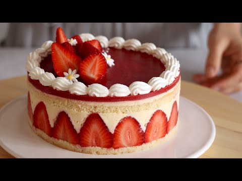 Classic French Strawberry Cake "Fraisier" recipe ◆ 本格クラシックフレジェレシピ
