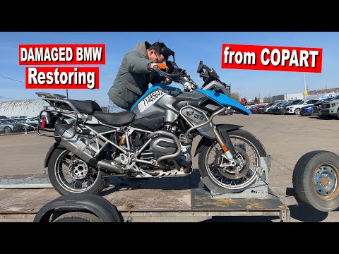 AMAZING damaged Motorcycle BMW r1200gs from COPART AUCTION. Buying and Restoring