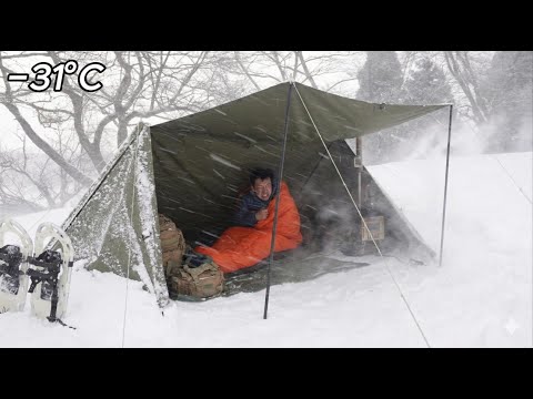Surviving Winter Alone With Only an Old, Thin Tent | Winter Camping