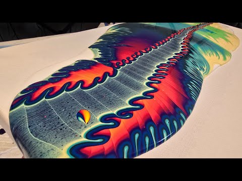 CALMING & Vibrant Art Therapy  ~ Relaxing Abstract Pour Painting  