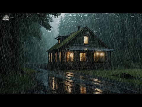 Sleep Instantly in 4 Minutes with Heavy Rain & Campfire, Thunder on Ancient Tent in Forest at Night⚡