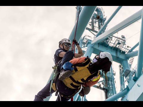 JFRD responding to Special Operations high angle rescue at shipping terminal