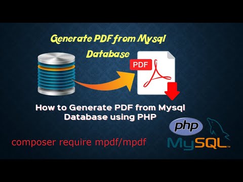 How to Generate PDF FILES in PHP from mysql database using PHP