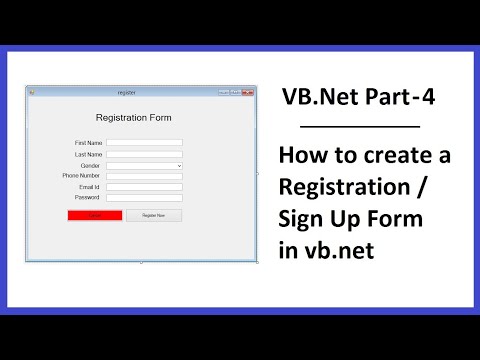 VB.Net Part-4: How to create a Registration / Sign Up Form in vb.net