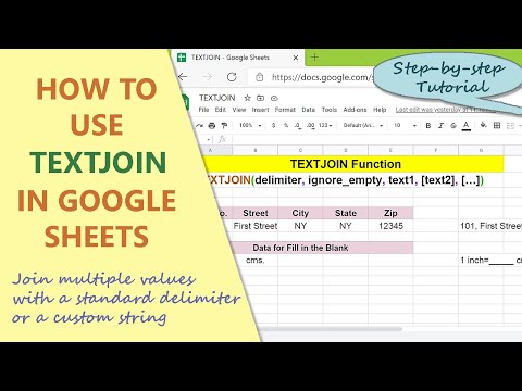 Google Sheets TEXTJOIN Function | Join Multiple Values with a Delimiter | Google Sheets Functions