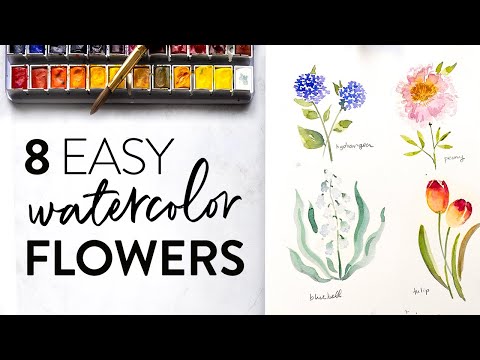 Simple Watercolor Flowers Painting for Beginners