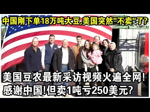 中國剛下單18萬噸美國大豆，美國突然"不賣"了？美國豆農最新採訪視頻火遍全網！現場感嘆：非常感謝中國！但賣1噸虧250美元？