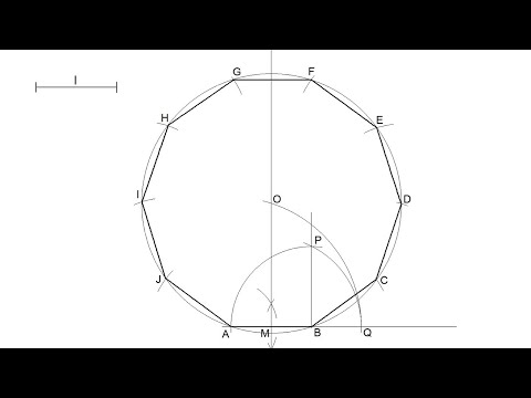 How to draw a regular Decagon knowing the length of its side