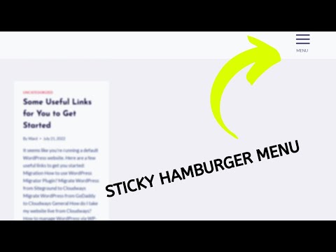 How to make a STICKY HAMBURGER MENU using the Kadence theme