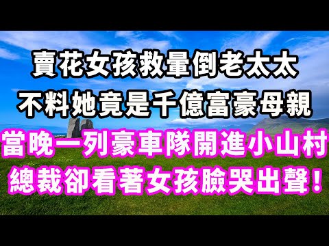 賣花女孩救暈倒老太太，不料她竟是千億富豪母親，當晚一列豪車隊開進小山村，總裁卻看著女孩臉哭出聲！#爽文#大女主#現實情感#家庭