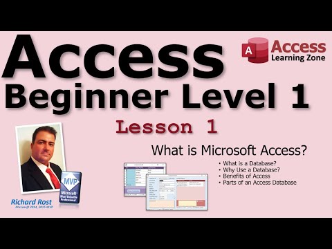Microsoft Access Beginner 1, Lesson 01: What's Microsoft Access. For Access 2016, 2019, 365 Tutorial