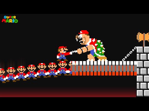 Super Mario Bros., but Everything Mario Touches Becomes Mario?