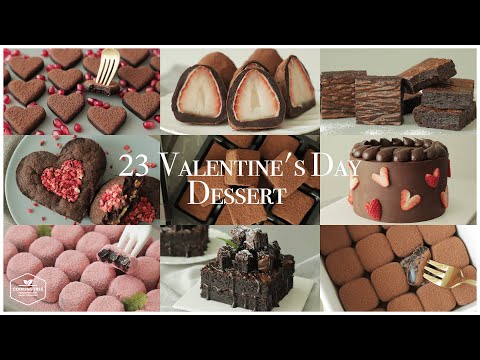 23 Valentine's Day Chocolate & Heart Cake Dessert Recipe | Baking Video | Brownies, cookies