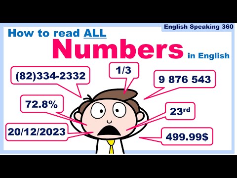 How to read ALL NUMBERS in English    Big numbers Decimals/Ordinal/Fractions/Dates/Addresses/Phone