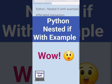 Python Program 3: Nested if with Example! 🚀 #python #coding #shorts #telugu