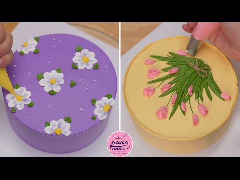 Simple Flowers Cake Decorating Tutorials For Beginners | How To Make A Cake For Birthdays 2024