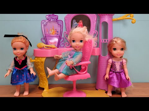 Hair salon ! Elsa & Anna toddlers - Rapunzel - hair styling