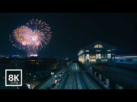 Nightfall Ride on Yokohama Seaside Line / 8K 60fps HDR / Natural Ambience (No Music)