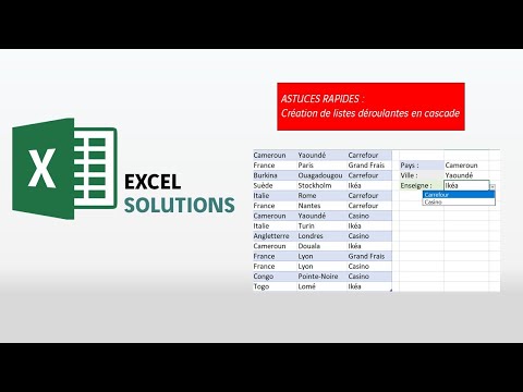 Astuces Excel - Création de listes déroulante en cascade