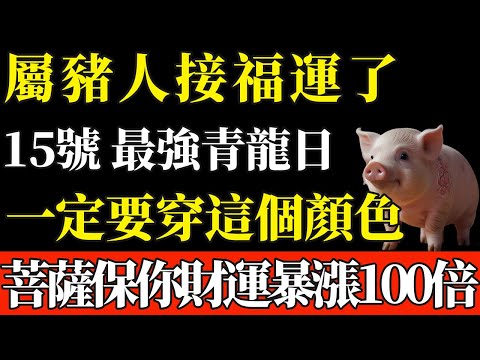 生肖豬必看！百年難遇，明天12月15號，農曆十月廿六是「最強青龍日」，一定要記得穿這個顏色的衣服，菩薩保你財運暴漲100倍！【般若之音】#生肖 #運勢 #風水 #財運#命理