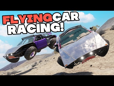 Racing Flying Cars In BeamNG Multiplayer Is Absolutely Amazing!