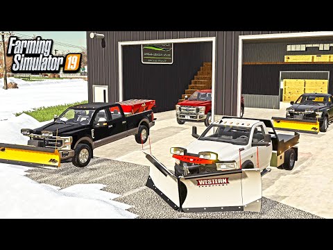 STARTING A SNOWPLOWING COMPANY! (V PLOWS, NEW TRUCKS, & SALT SPREADERS) | FARMING SIMULATOR 2019